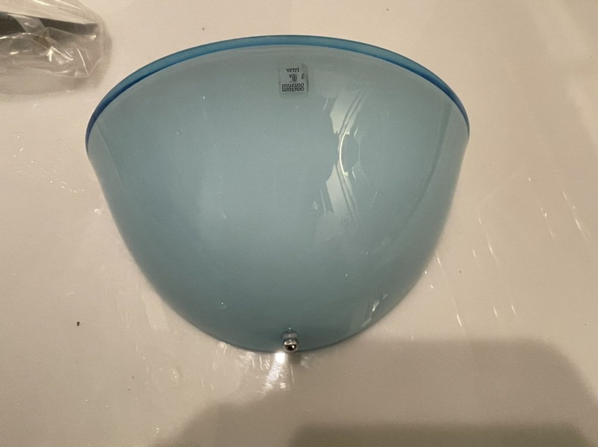 Appliques en verre de Murano bleu clair, années 1970, ensemble de 2