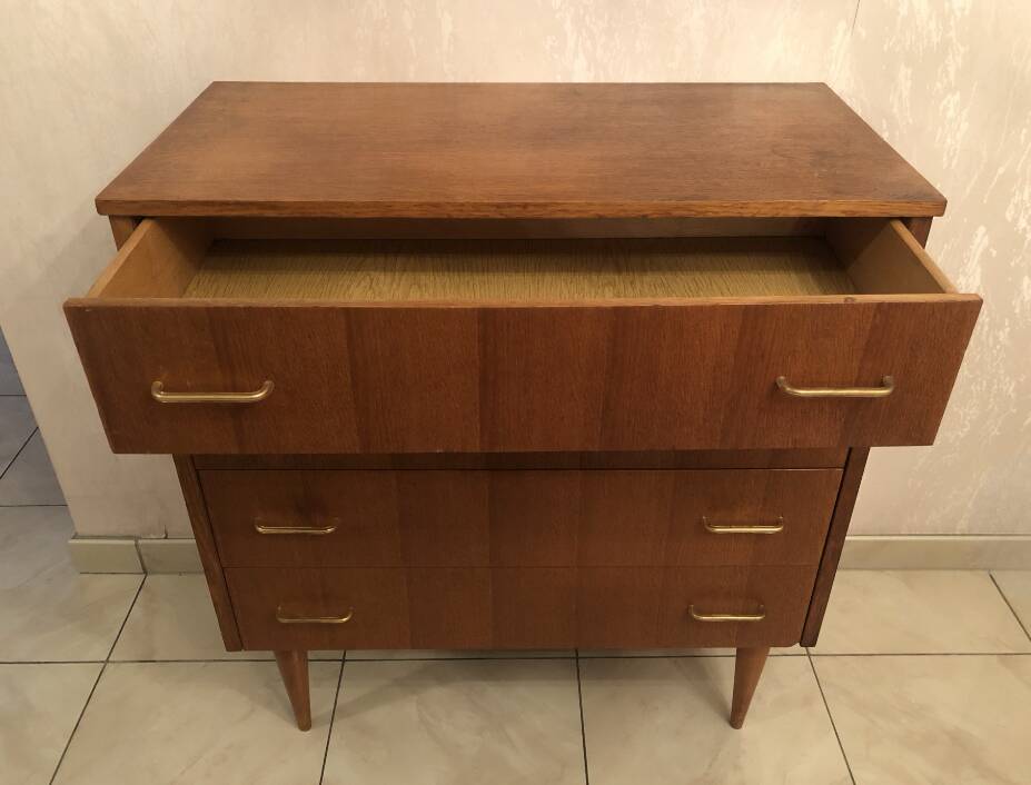 Scandinavian wooden chest of drawers from the 1960s