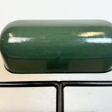 Lampe de Banque Vintage en Émail Vert de BUR, 1930s