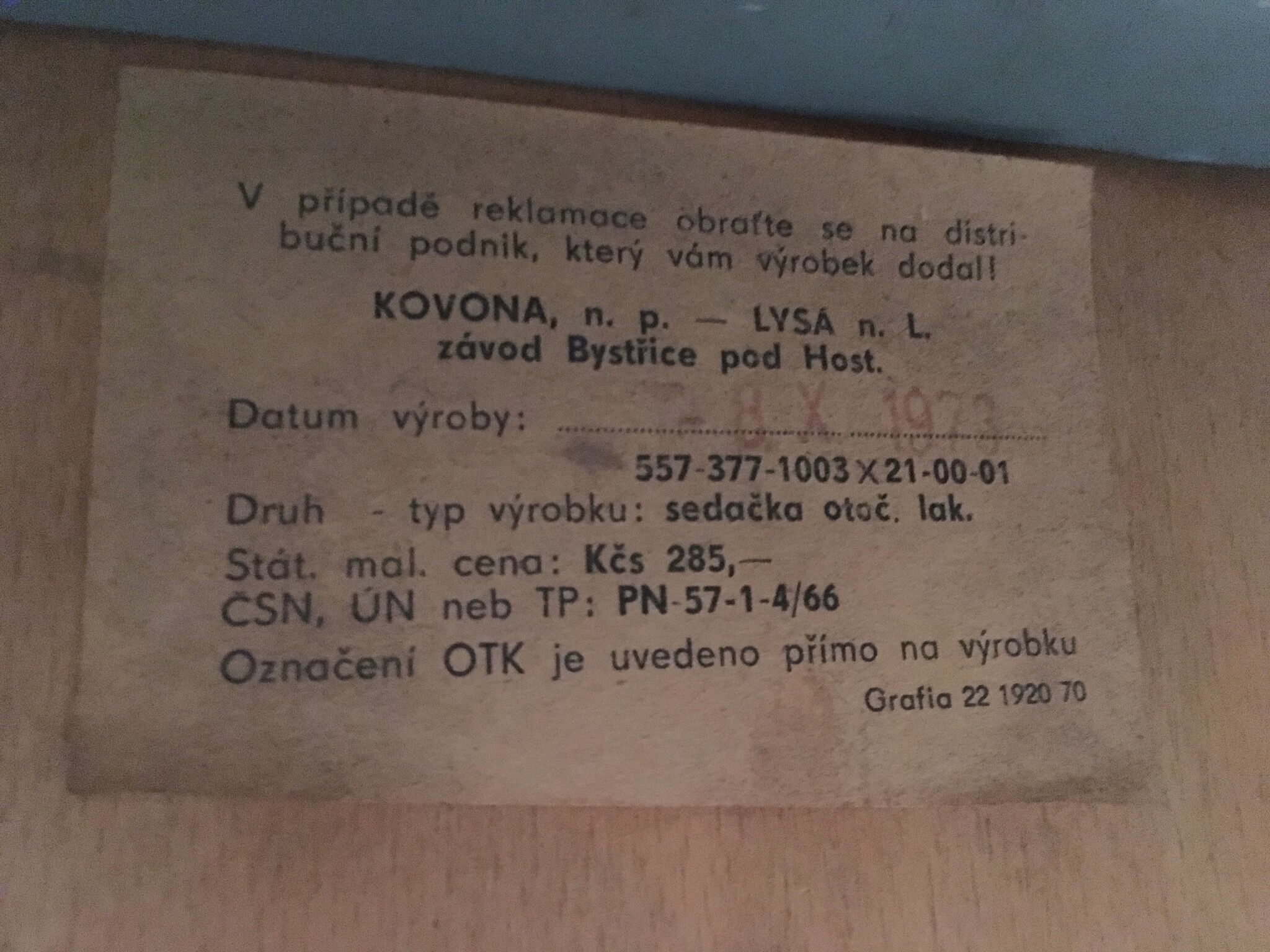 Chair Kovona 70's