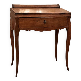 Petit bureau à système en noyer d'epoque louis xv xviiième