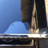 Rolling serving table glass and brass