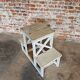 Ancien marchepied / escabeau en bois patiné – style brocante campagne