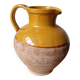 Ancien pichet en terre cuite émaillée cruche semi vernissée marron vas