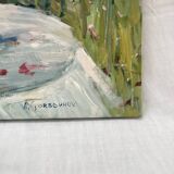 Signed painting Oil on canvas dimensions: height -50cm- width -60 cm-
