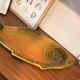 Large vintage fish platter in Vallauris earthenware, 1960s/70s, orange.