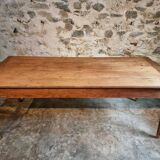 Old French farmhouse table – Rustic workshop table with 3 drawers