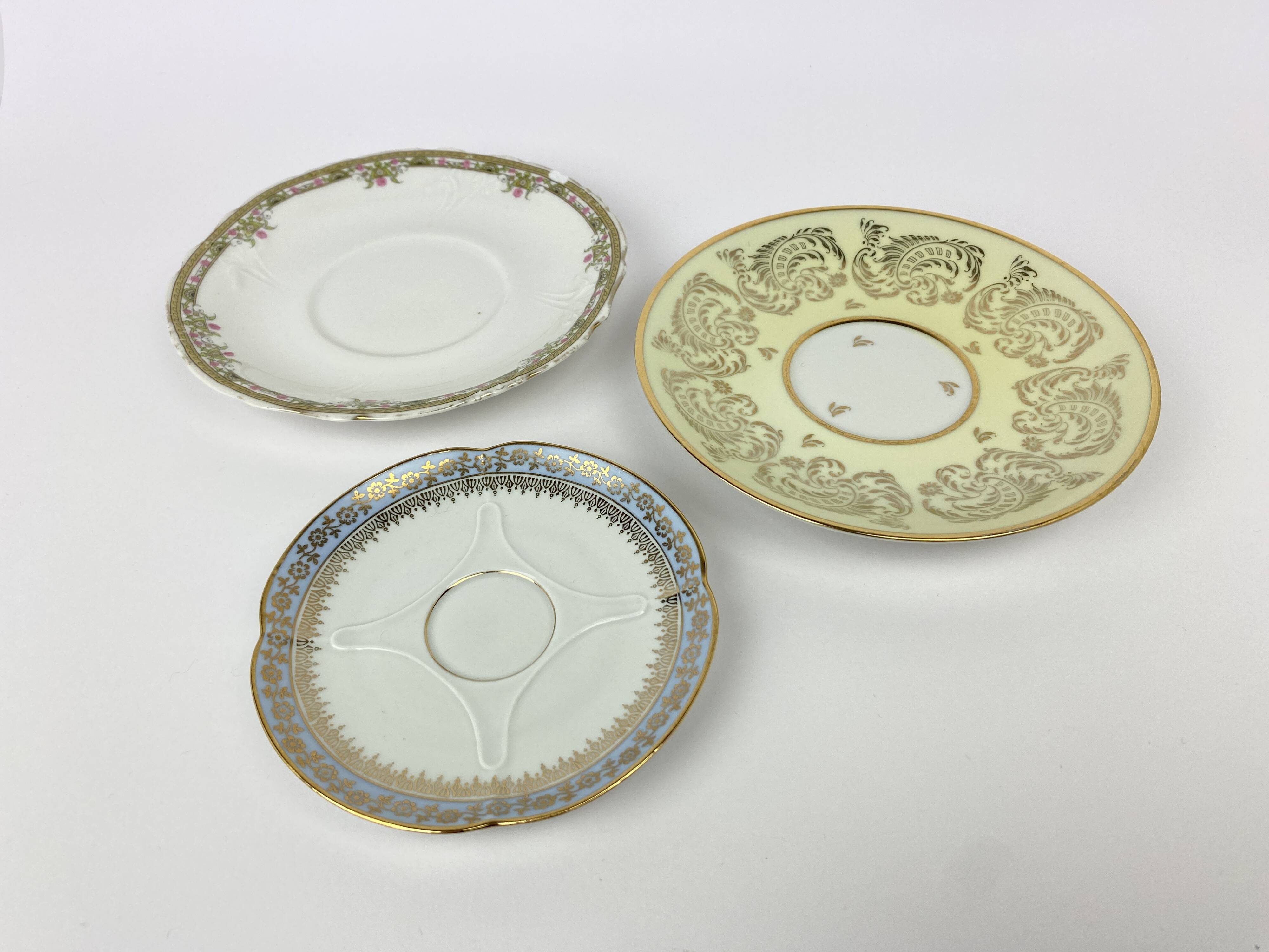 Mismatched Set of 3 Saucers/Small Plates - Limoges Porcelain