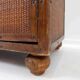 Vintage rattan and leather sideboard - 2 doors - ball feet chest