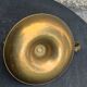Antique thumb holder, vintage gilded brass cellar rat