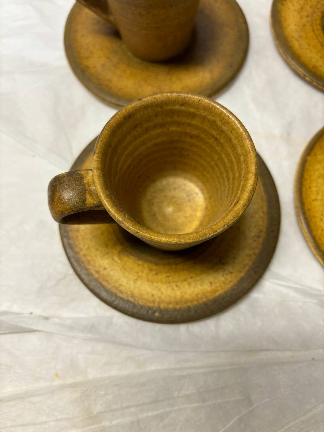 Set of 8 vintage stoneware mugs
