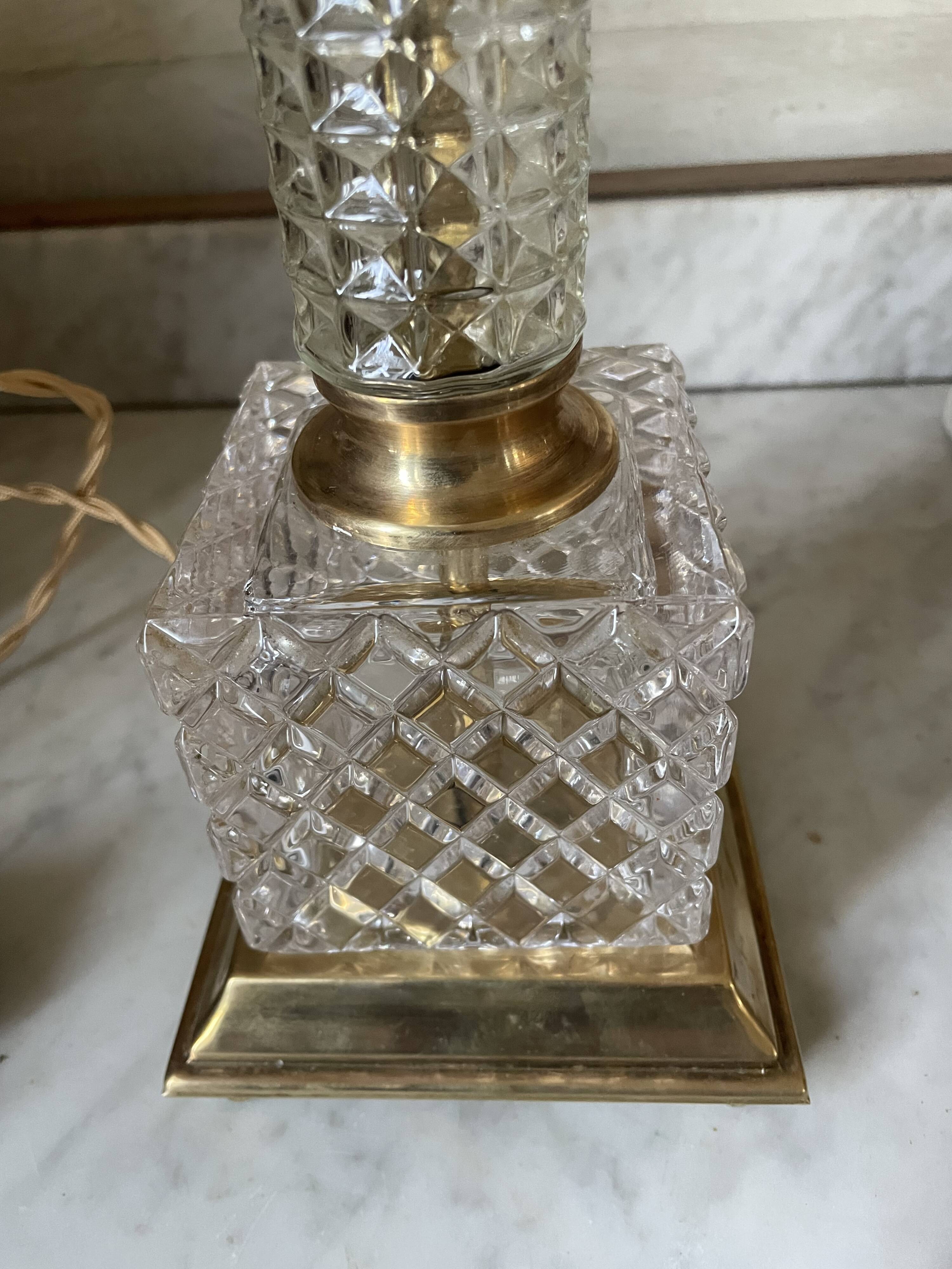 Brass, glass and crystal lamp v