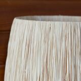 Revernay ceramic white lamp, raffia lampshade, 1950s