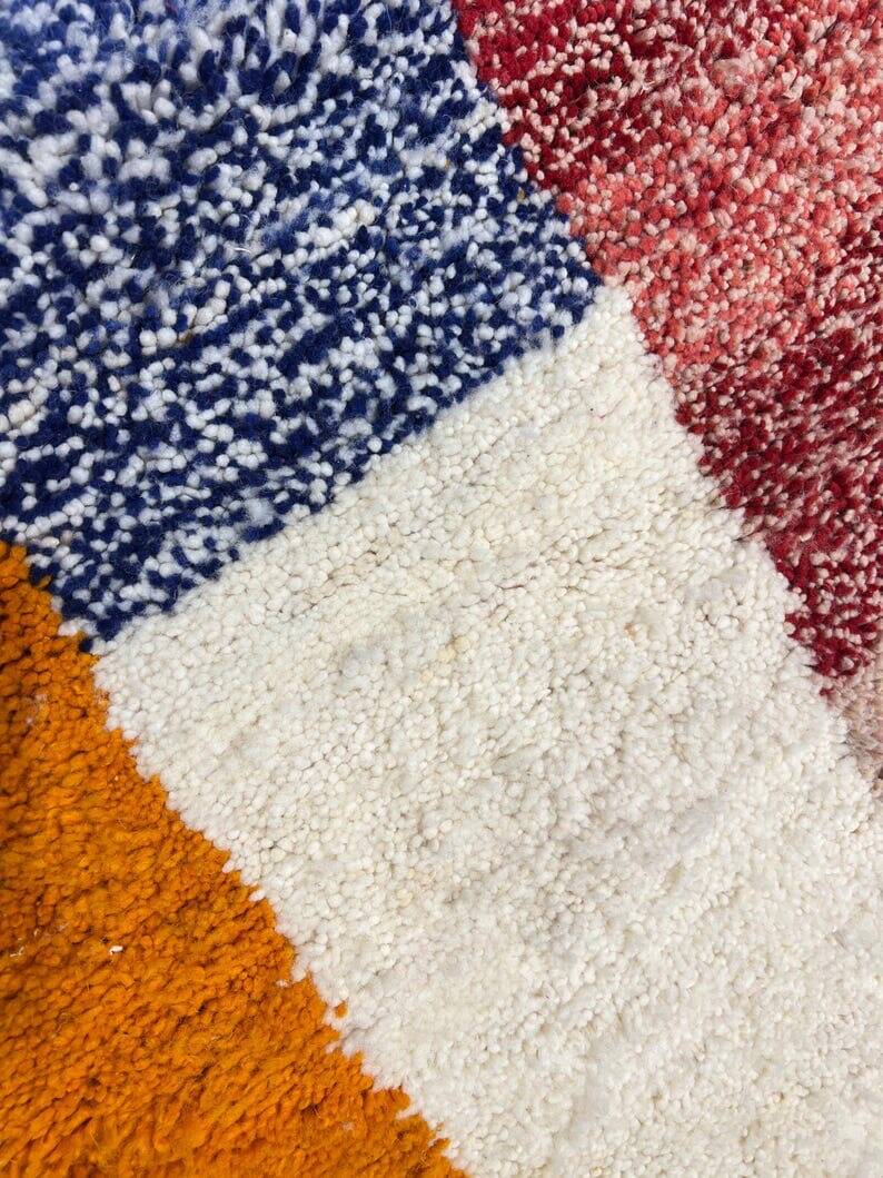 Handmade pure wool rug with traditional colourful patterns 1.5/2.5 m