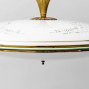 Lampe à suspension circulaire en verre ottone anni '50 vintage