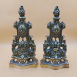 Pair of bronze andirons