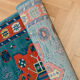 Spanish vintage wool rug with geometric patterns, 90 × 150 cm