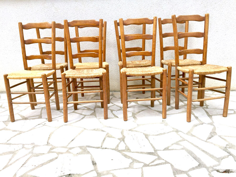 8 farm chairs, early twentieth