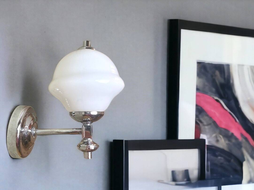 Minimalist white glass wall sconce lamp