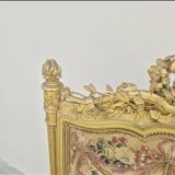 Écran de cheminée pare feux d'époque Louis XVI 18éme en bois dorée
