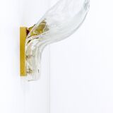 J.T. Kalmar enormous petal wall light in brass and blown glass, mid-century, Austria, 1970s