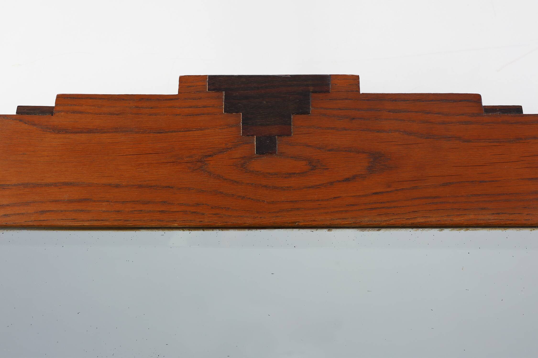 Amsterdam School style solid Oak Mirror, The Netherlands ca. 1915