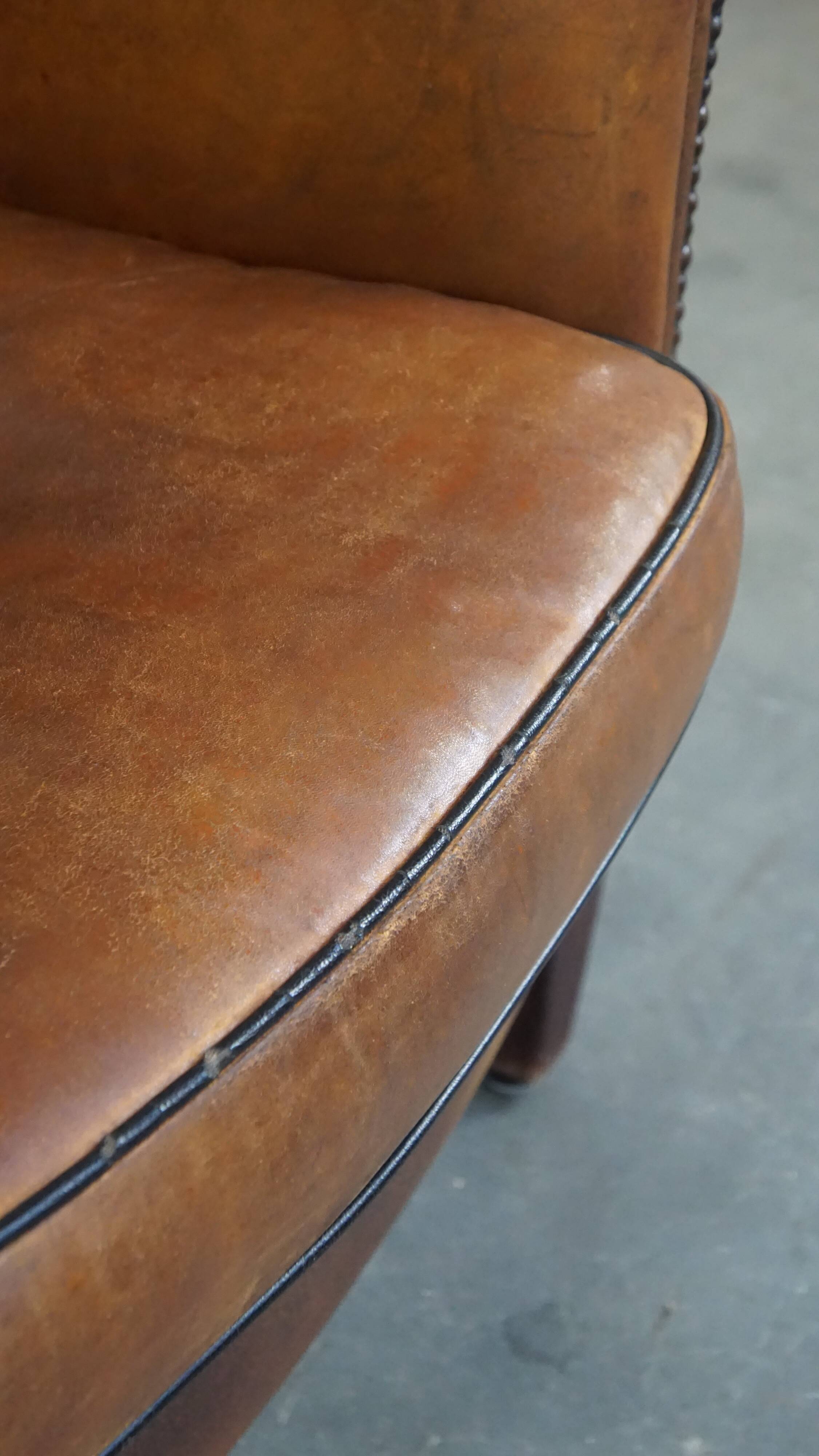 Sheep leather club armchair