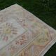 Hand-knotted orange low pile wool oushak rug 6′5″ × 9′5″ (195 x 287 cm)