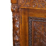 Large Victorian oak carved angular library