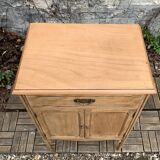 Art nouveau side table in raw wood