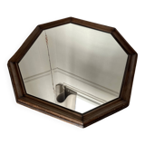 Antique octagonal wooden mirror