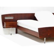 Mid century modern double bed with nightstands made of high quality rio rosewood, 1960s