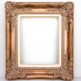 Marco barroco vintage de madera y paspartú hecho a mano.
