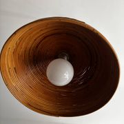 Large rattan pendant light from the 1970s.