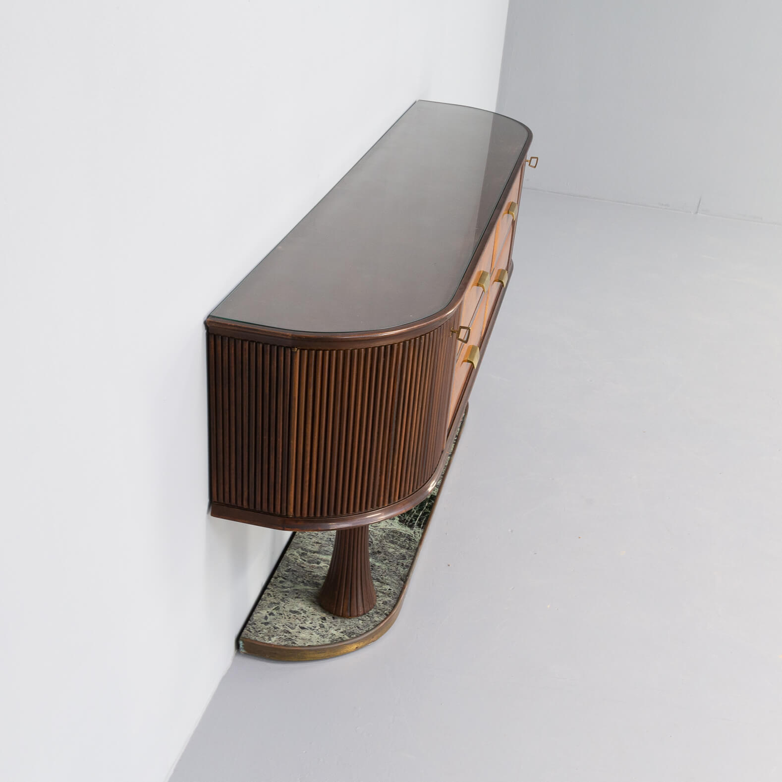 60s italian sidebaoard walnut teak and marble by vittorio dassi