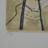 Bernard Gantner: Clearing under the snow, signed original lithograph.