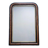 Louis-Philippe style mirror in black and gold flame wood - 96 x 66 cm
