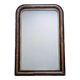 Miroir style Louis-Philippe en bois flammé noir et doré - 96 x 66 cm