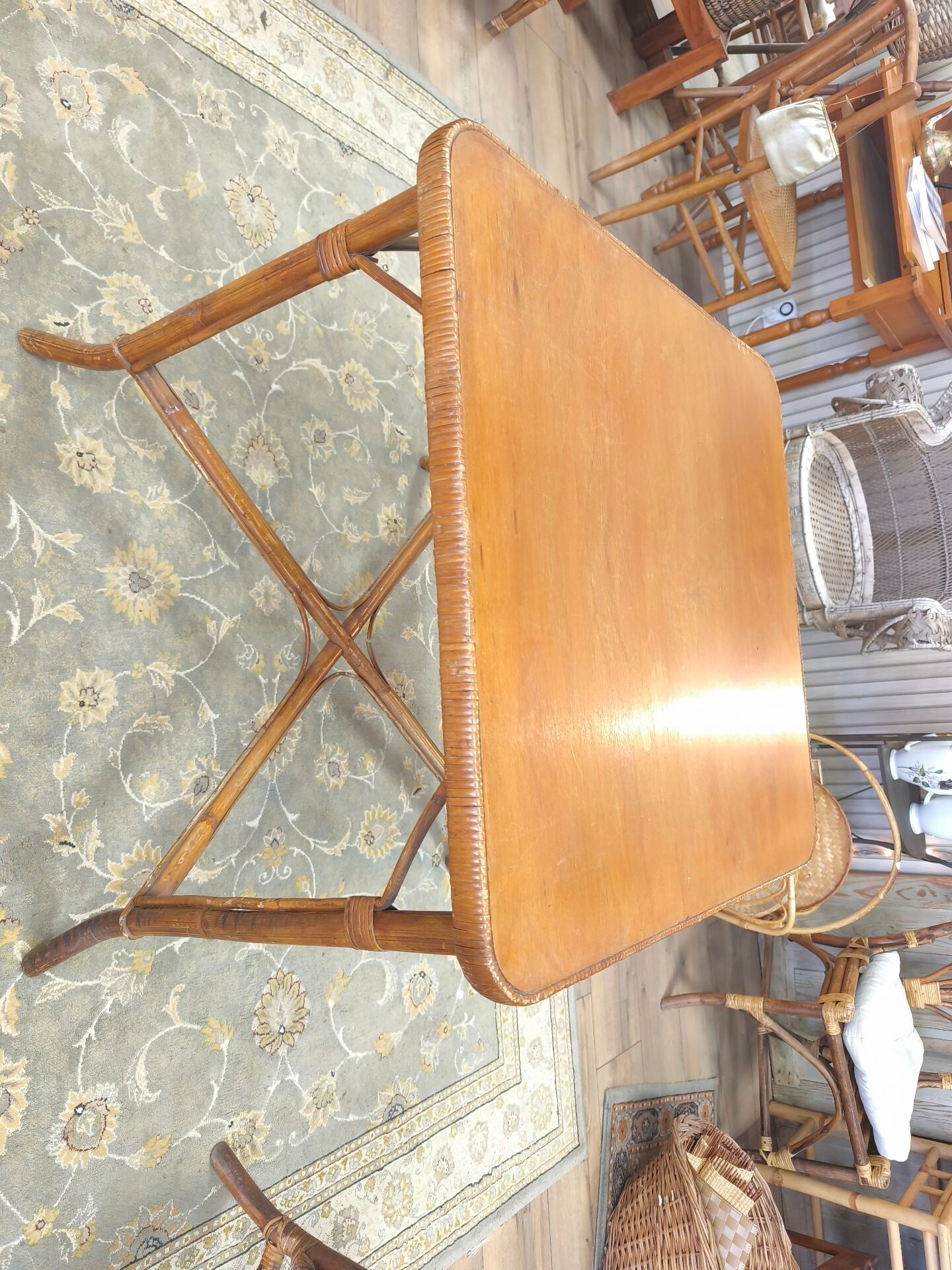 Rattan dining table