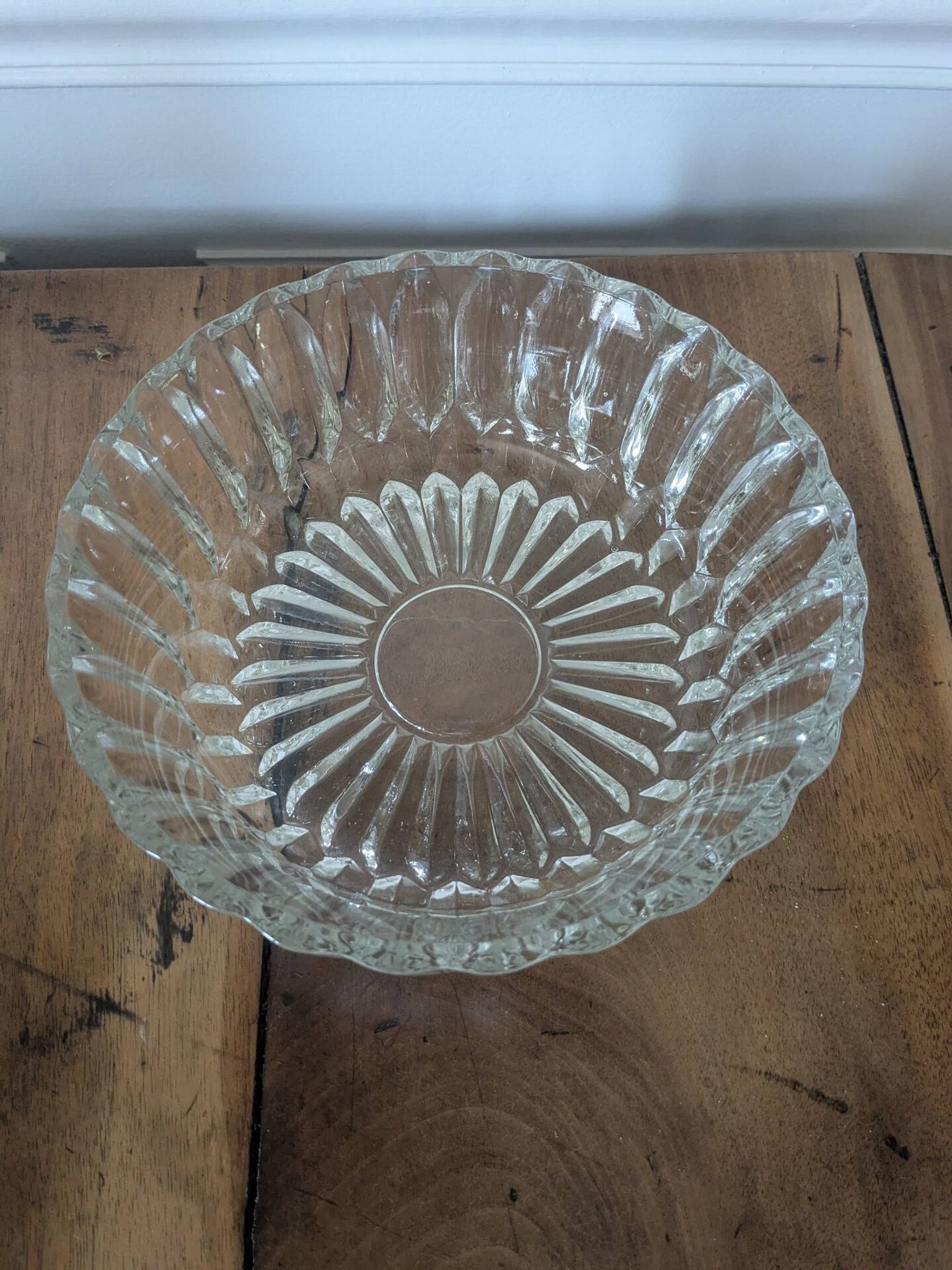 Cut glass salad bowl