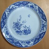 Large creil et montereau faience dish yedo 40 cm n°6 barluet & cie end of 19th century