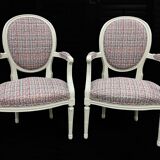 Pair of LOUIS XVI style armchairs completely restored