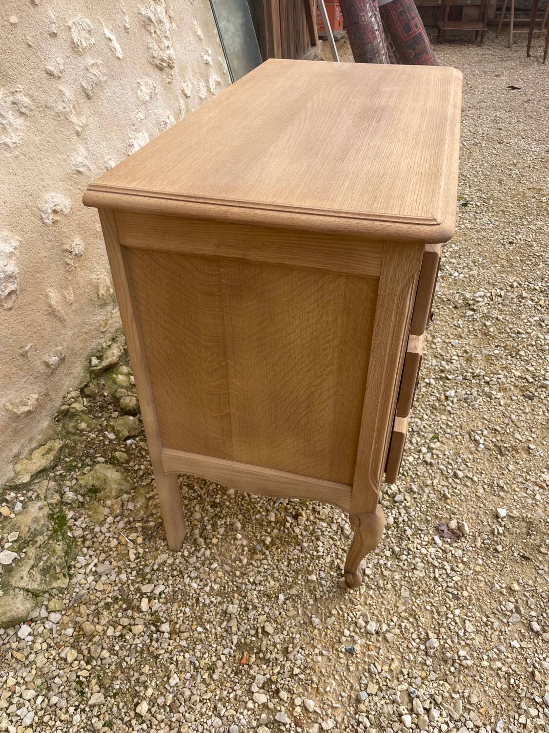 Small stripped oak chest of drawers