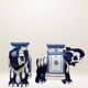 Pair of elephant ceramic side tables