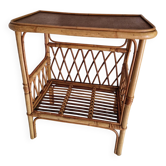 Vintage Rattan Side Table