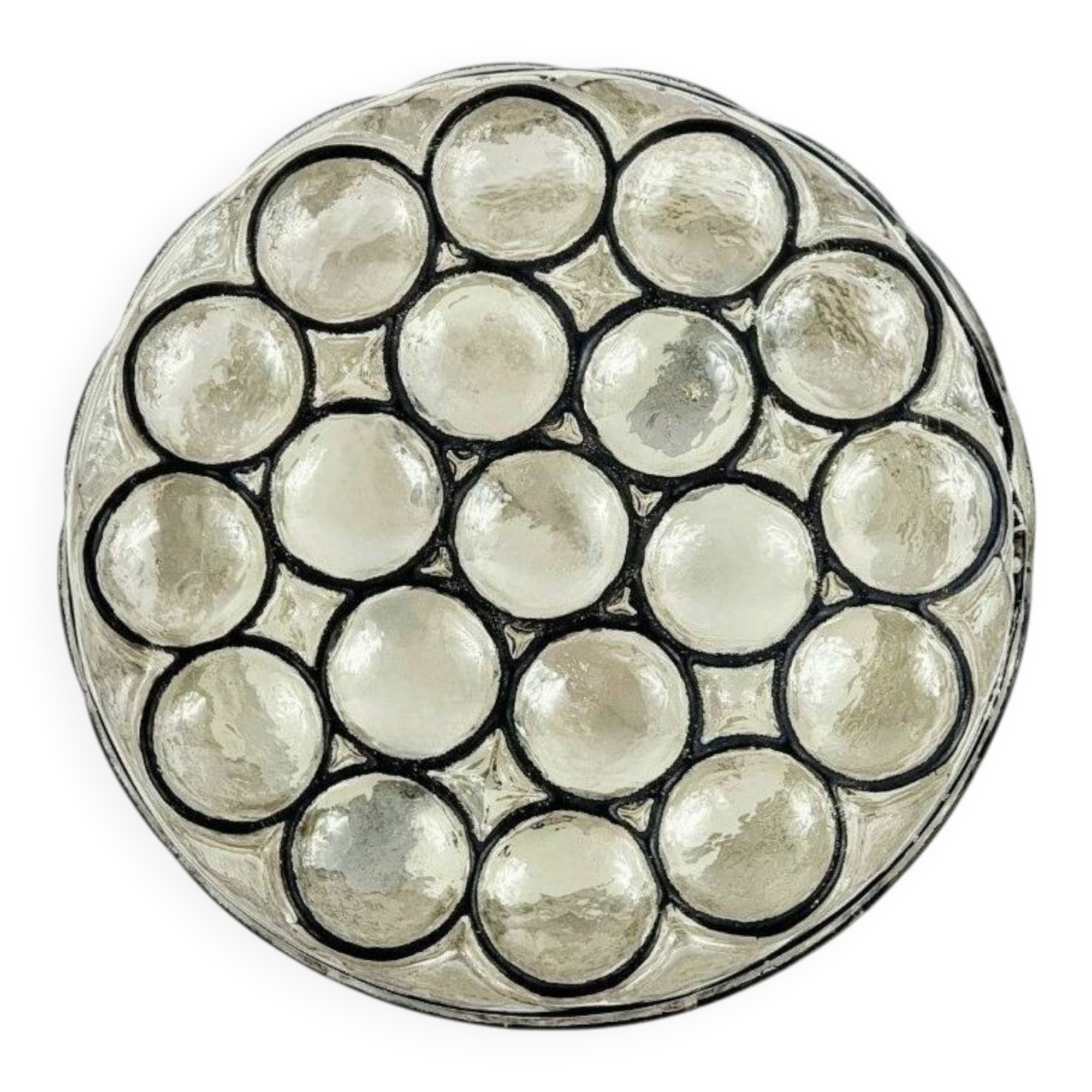 Large Mid-Century Modern Glass Ceiling Light from Limburg, Germany, 1970s