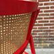 Vintage  Mid-Century Woven Cane Folding Chair  1960s in red cesca style