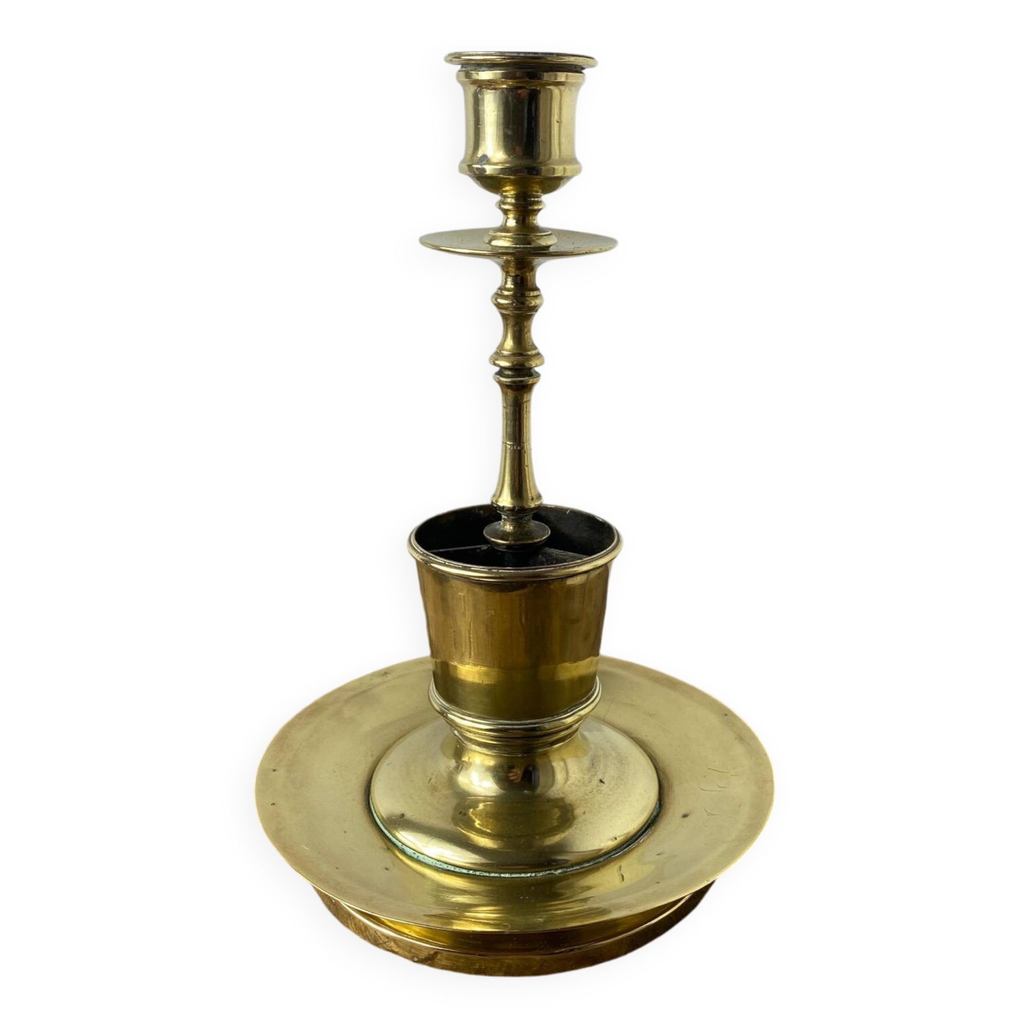 Antique solid brass candle holder