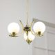 Mid-Century Italian Brass and Opaline Chandelier