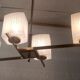 Chandelier in brass and lacquered metal 50s 60s